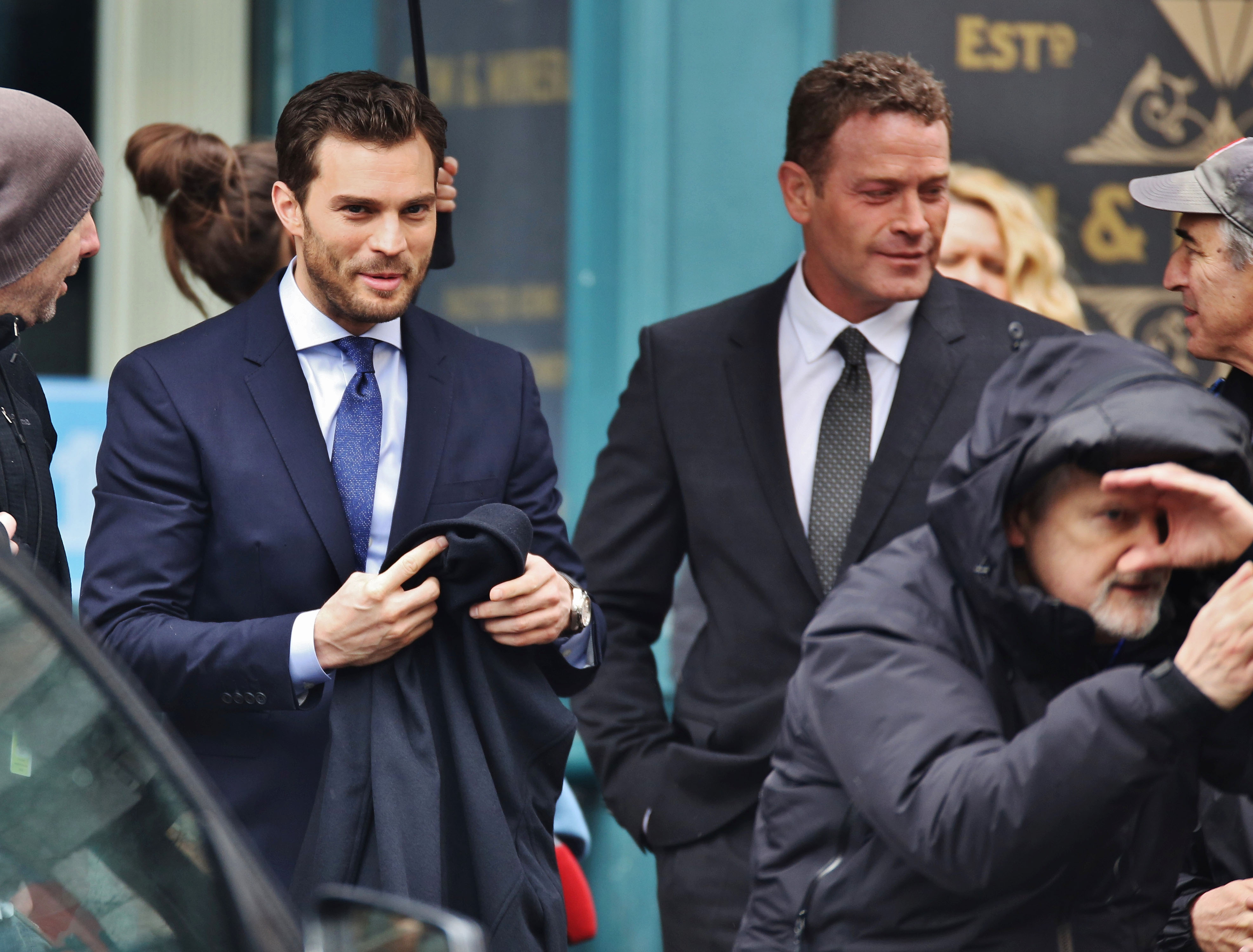 51985227 Stars are spotted on the set of 'Fifty Shades Darker' in Vancouver, Canada on March 2, 2016. Stars are spotted on the set of 'Fifty Shades Darker' in Vancouver, Canada on March 2, 2016. Pictured: Max Martini, Jamie Dornan FameFlynet, Inc - Beverly Hills, CA, USA - +1 (310) 505-9876