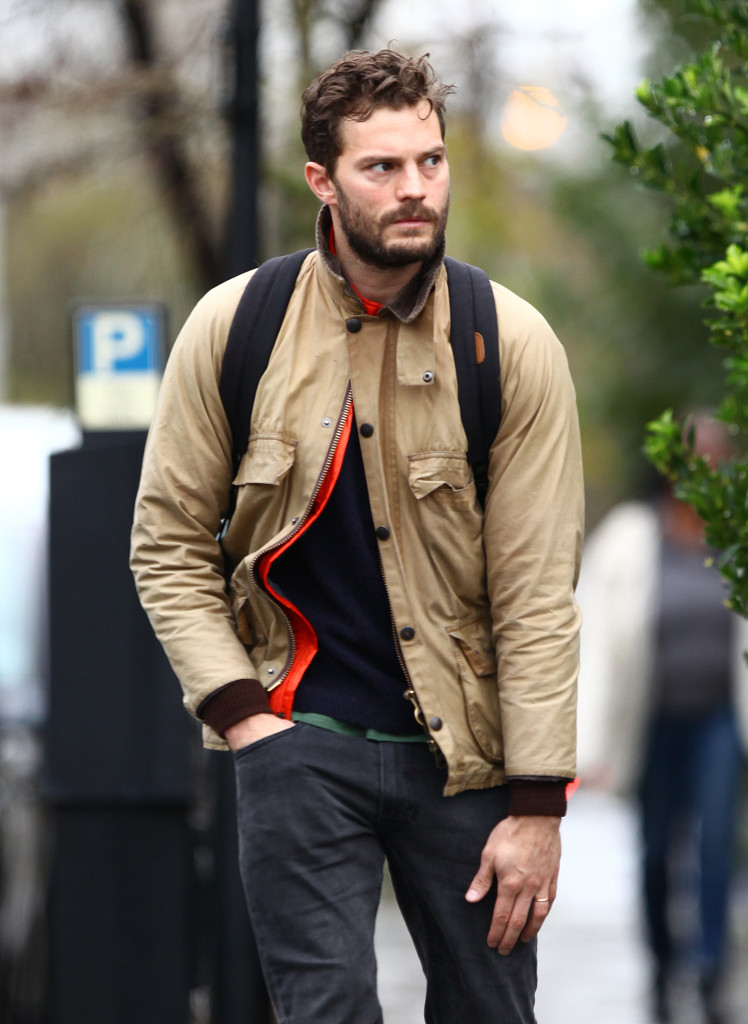 EXCLUSIVE Jamie Dornan and pregnant wife Amelia Warner leaving home separately Featuring: Jamie Dornan Where: London, United Kingdom When: 24 Nov 2015 Credit: WENN.com